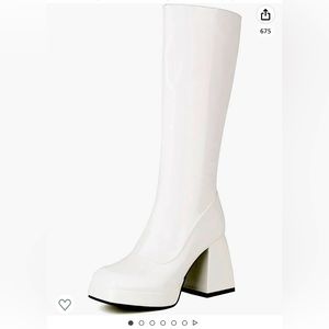White go-go boots, new in box, size 10